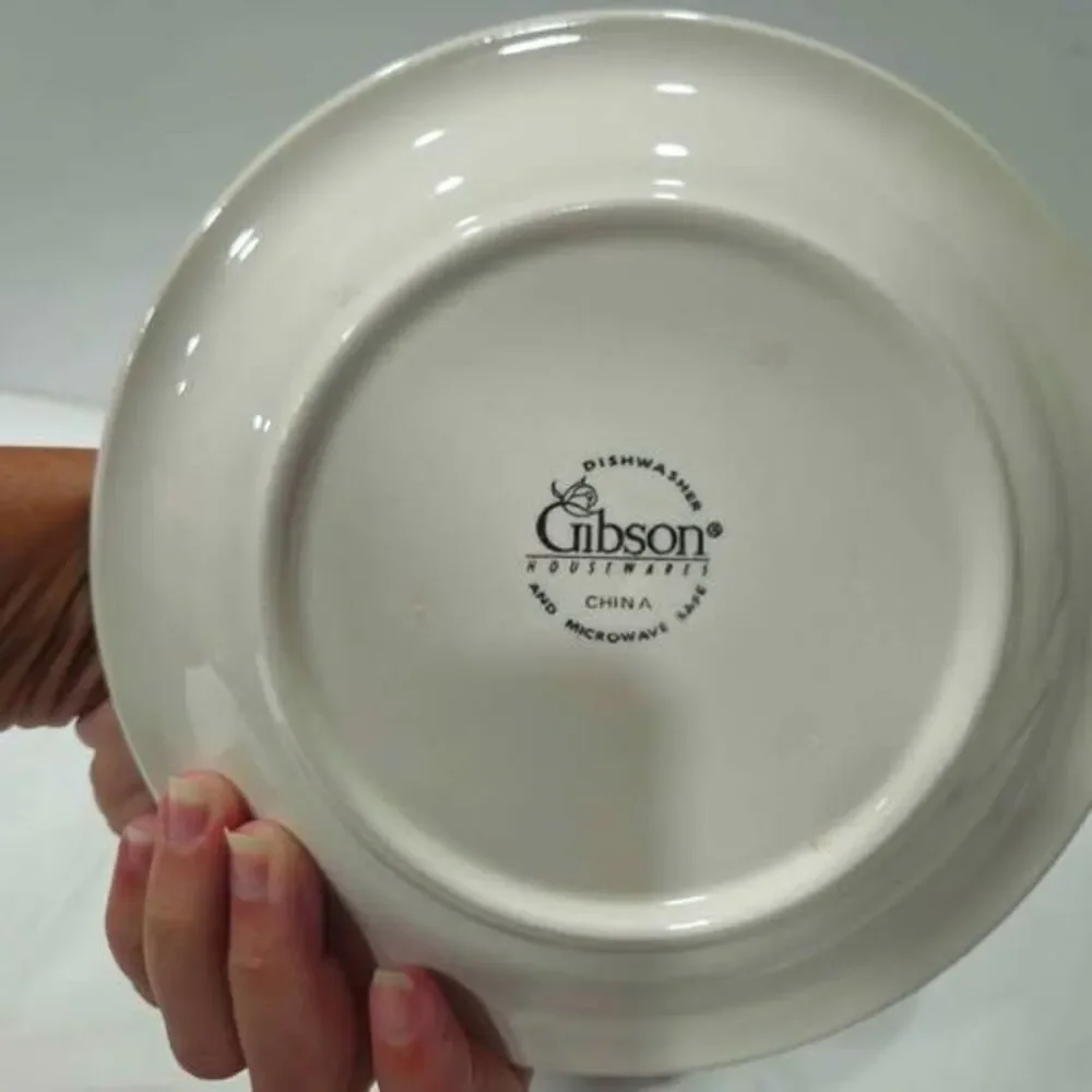 Gibson Housewares Cream Scalloped Saucers Set of 4